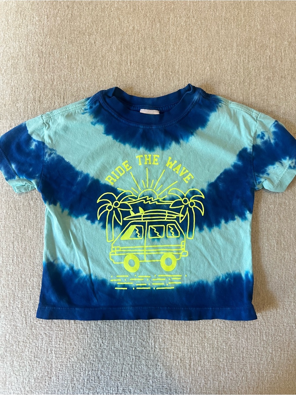 Hanna Andersson Blue & Aqua Tie-Dye 'Ride The Wave' Relaxed Fit Graphic Tee
